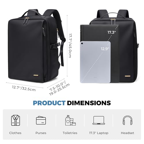 Vacuum Travel Backpack with Air Pump, 38L Expandable Air Compression System Water Resistant Luggage for Women & Men, Fits 17.3 Inch Notebook, Multi-Compartment Design for Travel - Vacuum Pump Included3