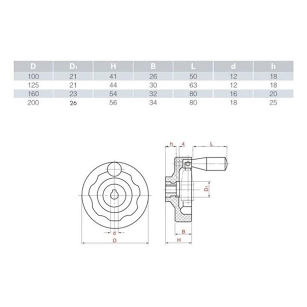 Wewnętrzne koło zamachowe z tektury falistej do frezarki - trwałe koło ręczne z bakelitu ze składanym uchwytem - 1 sztuka (160 x 16 mm)