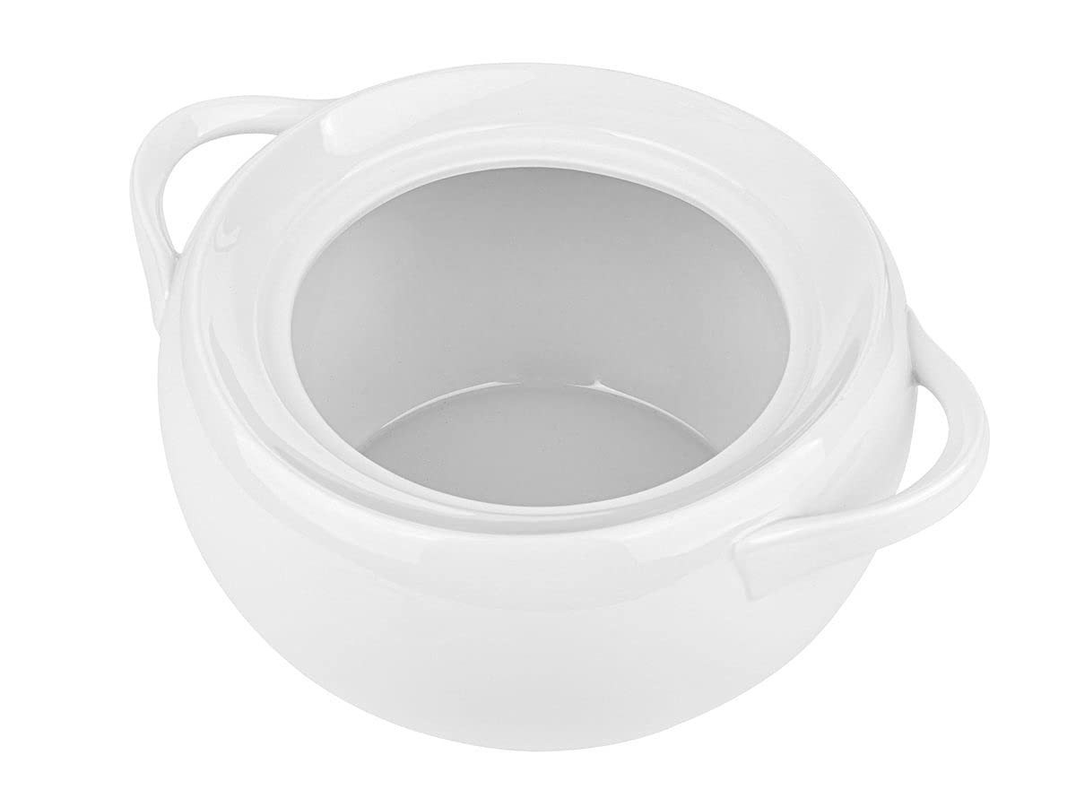 GALICJA Modern Suppenschüssel Suppenschale Suppenterrine mit Deckel aus Porzellan Moss 3,5 L