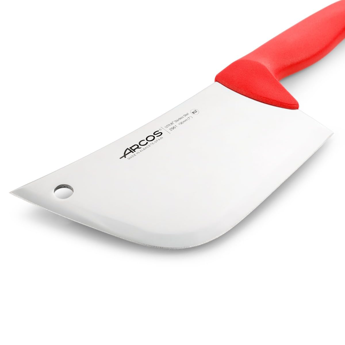 Arcos Couteau de Boucher à Découper – Lame en Acier Nitrum, Manche en Polypropylène – Robuste et Hygiénique, Système d'Identification de Couleur – Rouge, Série 2900