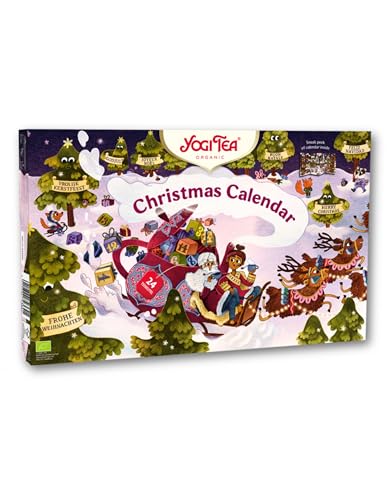 Yogi Tea Calendario de Adviento desplegable, 2024, té de hierbas orgánicas, 24 variantes de té con 24 sabidurías, 24 bolsitas de té, ideal como regalo sin chocolate