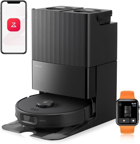 roborock Qrevo C Pro Robot Vacuum and Mop 18 500Pa Suction Dual Zero-Tangling FlexiArm Side Brush Hot Water Mop Washing & Warm Air Drying Self-Emptying&Refilling Smart Obstacle Avoidance Black