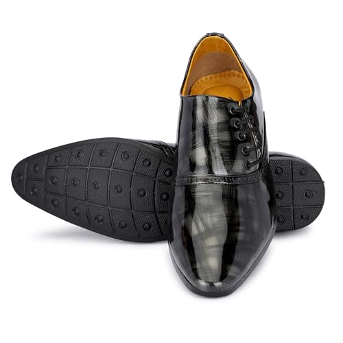 Image of GAUTAMFIT Men's Formal Classic Derby Lace-Up Formal Shoes for Office, Party,Wedding | Dress Shoes | Extra Cushioning Insole | Lightweight & Comfortable Stylish Shoes