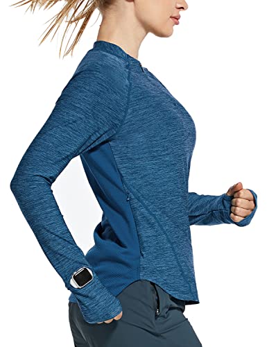 Baleaf Women's Quick Dry Shirts Long Sleeve For Running Hiking Workout Upf50+ Spf Lightweight Pullover Blue Size M #TOP2