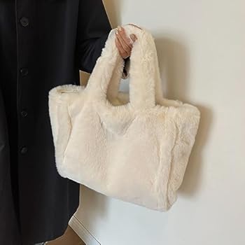Luxe Pluizige Pluche Vrouwen Schoudertas Zachte Faux Bont Tassen Voor Vrouwen Overgrote Handtas Winter Gezwollen Hobo Designer Shopper Tote