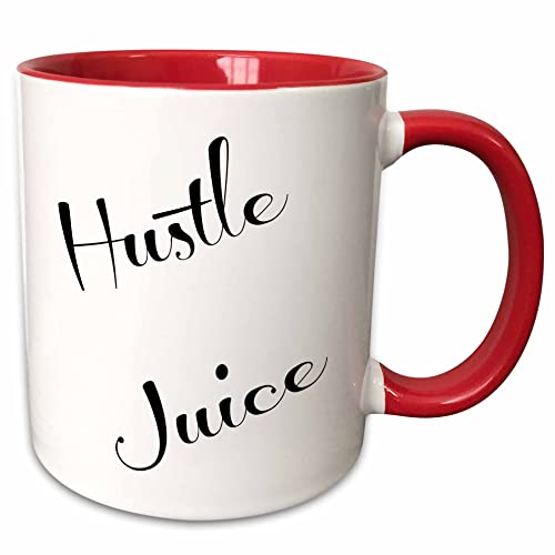 3dRose Image of Hustle Juice Quote 11oz Two-Tone Red Mug