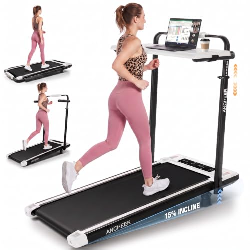 Image of Height-Adjustable Desk Treadmill with 15% Incline for Home Office Workout