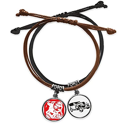 Bracelet zodiaque chinois chien idée cadeau cordon rouge porte-bonheur
