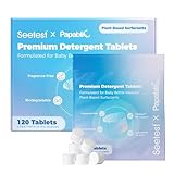 Papablic & Seetest Upgraded 120Pcs Detergent Soap Tablets, One-Tablet Deep Cleaning, UltiPept Enzyme Formula, Compatible with All Brands of Baby Bottle Washer, Gentle for Bottles & Pump Parts