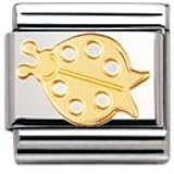  Nomination Composable Classic Tiere - Luft Edelstahl und 18K-Gold (Marienkafer) 030114
