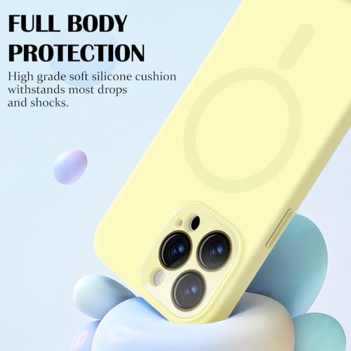Newseego for iPhone 12 Pro Magnetic Case, Cute Soft Liquid Silicone Case for Women Girls Men Anti-Scratch Anti-Drop Shockproof Bumper Full Camera Lens Protection Case for iPhone 12 Pro-Yellow by Newseego - Used condition - Image 3