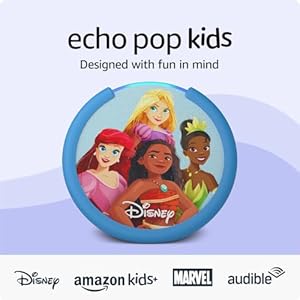 Amazon Echo Pop Kids (newest model), Designed for kids, with parental controls, Includes 6 months of Amazon Kids+, Disney Princess