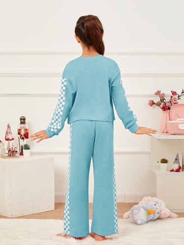 YOBECHO Kids 2 Piece Set Girls Long Sleeve Fashion Sweatshirts and Sweatpants（5-14 years）3