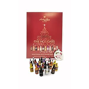 Anthon Berg Adventskalender 2020 met beroemde likeurmerken, 24 flessen 375 g, met lekkere vloeistofvulling