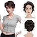 S-noilite Short Brown Curly Hair Wig Women Natural Fluffy Cosplay Daily Party Costume Full Wigs