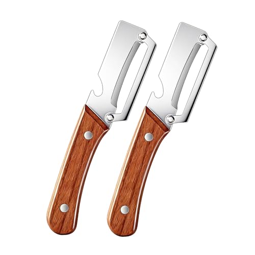 2Pcs Multi Functional Vegetable Peeler for Kitchen, with Bottle Opener and Wooden Handle, 2-in-1 Stainless Steel Kitchen Tool for Fruit Potato Pumpkin by Generic - Used condition - US$8.90