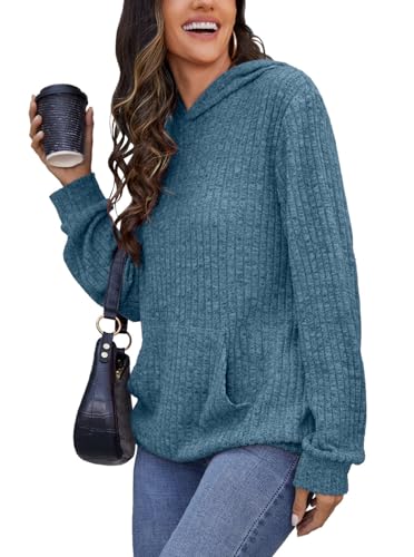 Image of Bosmeer Womens Long Sleeve Shirts Kangaroo Pocket Fashion Hoodies Pullover