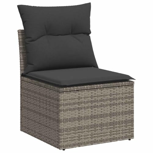 vidaXL Gartensofa ohne Armlehnen mit Kissen, Outdoor Sofa mit Staufach...