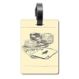 Black Chip Poker Illustration Muster Cruise Koffer Bag Tag Tourister Identification Label