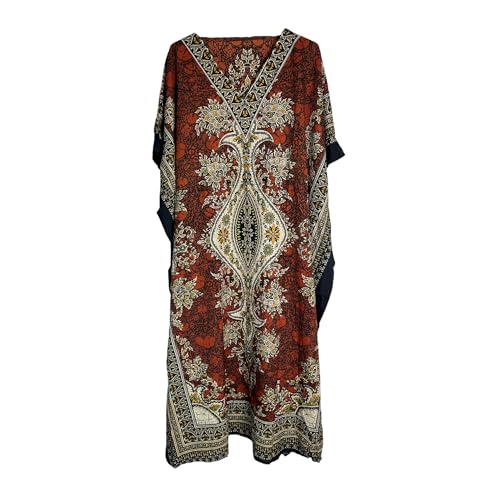 Nouvelle robe longue de style africain à imprimé dashiki pour femmes, caftan d'été, taille unique, Orange, Taille unique