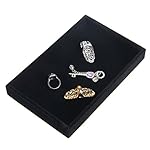 Youngy Velvet Jewelry Tray, Stackable Showcase Display Organizer for Ring Earring Necklace Pendants Bracelet Purple Black - Image 4