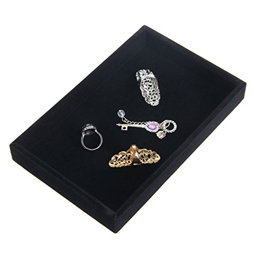 Youngy Stackable Jewelry Trays Inserts Velvet Catch All Jewelry Display Tray Case - Purple