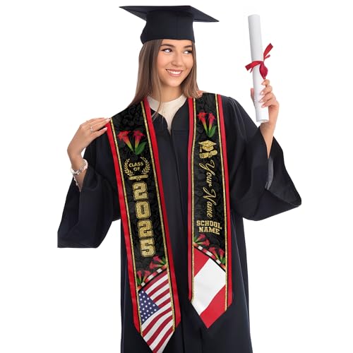 Mostefy Personalized Peruvian Graduation Stole 2025, Custom Peru Stole Sash, Gift Sash Graduation for Students3