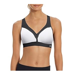 Champion-Womens-Curvy-Sports-Bra Champion womens The Curvy Sports Bra, White/Black, Large US