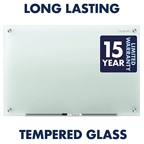 Quartet Non-Magnetic Glass Dry Erase White Board, 8' X 4' Whiteboard, Infinity Frameless Mounting, Frosted Surface (G4836F) #TOP3