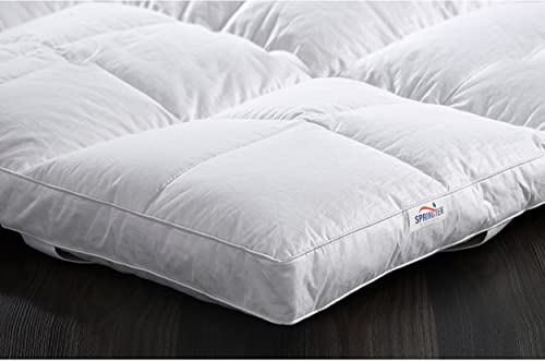 Image of Springtek Premium Luxe Micro Fibre Mattress Topper for Queen Size Bed | Queen Bed Topper 72 inchx60 inch | 2 inch Padding | Super Soft Mattress Padding for Comfortable Sleep | 72 By 60 Inch, White