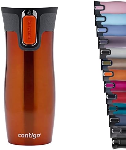 Contigo Thermobecher West Loop Autoseal, Edelstahl Isolierbecher, Reisebecher, Kaffebecher to Go, auslaufsicher