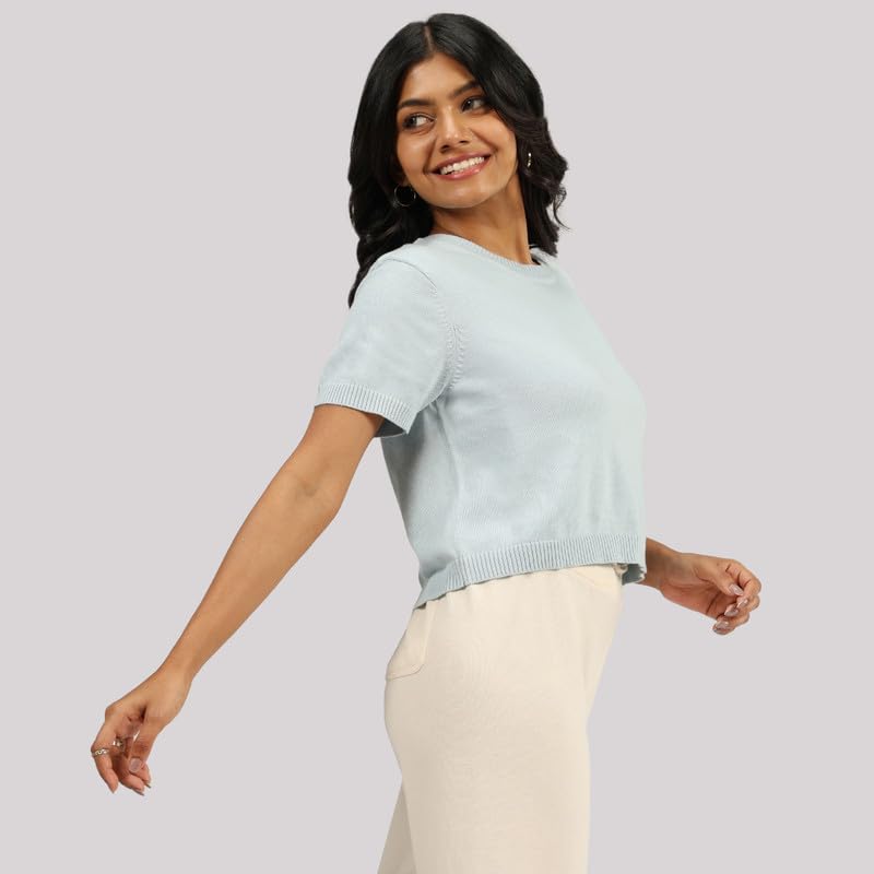 Image of BlissClub Women's Move All Day CottonKnit Crop Top