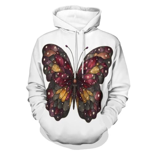 Sweat à capuche homme papillon pull décontracté imprimé