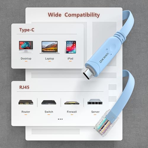 OIKWAN 10ft USB-C to RJ45 Serial Adapter，USB C to Console Cable Essential Accessory of Cisco, NETGEAR, Ubiquity, LINKSYS, TP-Link Routers/Switches for Laptops … by OIKWAN - Image 5