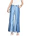 Produktbild Damen Bootcut Jeans Weite Hosen High Waist Schlaghose Mit Schlitz Blau 28