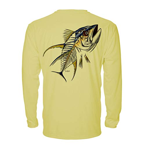 Denali Performance Men's Upf 50+ Protectuv Long Sleeve T-Shirt - Yellowfin Tuna Design By Marcos Augusto, 3Xl Yellow #TOP10