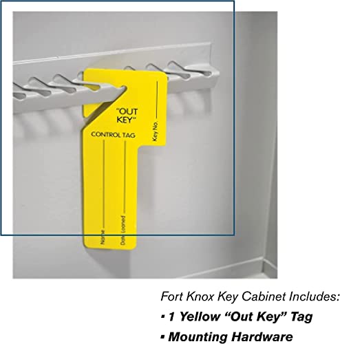 Banksupplies Fort Knox Key Holder Cabinet | 10-Key Cabinet | 10 Easy-To-Write-On Key Tags | Piano Hinged Door | Standard Keyed Lock | Steel Construction | Key Lock Box #TOP5