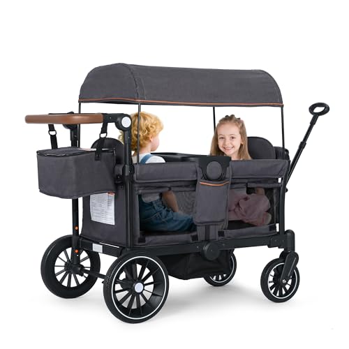 Kinder King Stroller Wagon for 2 Kids, Foldable All-Terrain Outdoor Toddler Kids Wagon Stroller 2...