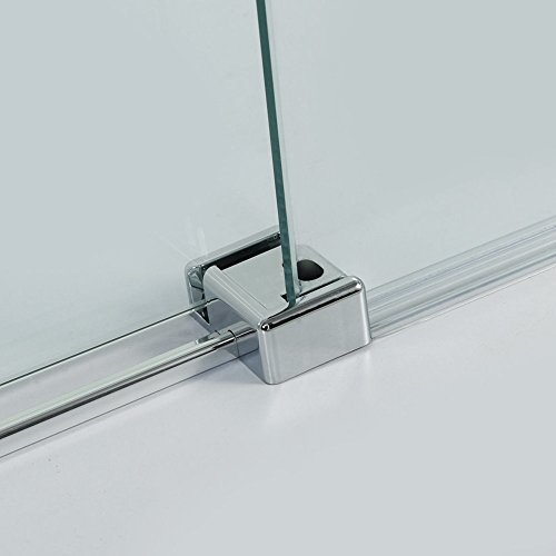 SUNNY SHOWER Tub Shower Door with 5/16 in. Clear Glass Panel Frameless Bathtub Glass Shower Door 58.5-60 in. W x 62 in. H, Chrome Finish