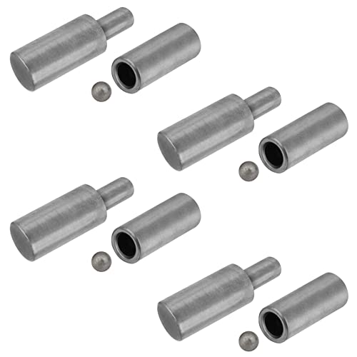 4 Pcs Weldable Barrel Hinges, 4⅛ X 1 Inch (L X W) Heavy Duty Steel Weld On Bullet Door Hinges For Swing Door, Windows, Trailer Ramp Gate, ½ Inch Dia Pin, Ball Bearing Detachable Hinges #TOP2