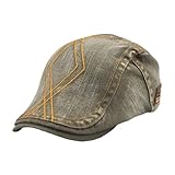 Tipo de patrón: Cuadros HJSWF Moda Verano Otoño Jeans Sombreros para Hombres Mujeres Casual Unisex Denim Boina Gorras Gorra De Sol Plana para Vaquero