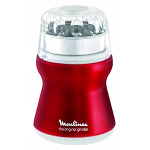 Moulinex AR1105 koffiemolen | met roestvrijstalen container | doorzichtig deksel | Red Ruby/metallic rood/wit
