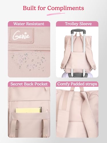 Image of Genie Skye Laptop Backpack for Girls (28L) | Versatile Office, College & Travel Laptop Backpack | Padded Laptop Sleeve | Pink