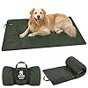 OneTigris Hundedecke 130 x 85cm Waschbares, Hundematte Komfort und Weiches Wasserdichtes Hundebett, Hundekissen für Reise Camping Outdoor - Olive Drab