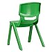 Flash Furniture Green Plastic Stackable School Chair with 15.5'' Seat Height