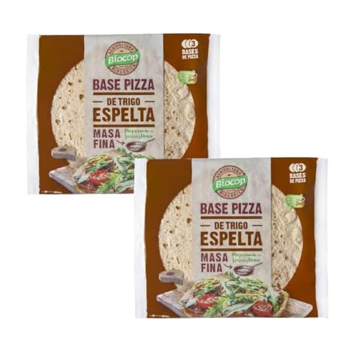 Pack 2x Base de Pizza de Espelta Masa Fina Biocop (3 bases) 390 g