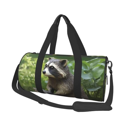 Sac de sport léger en toile de raton laveur, sac de voyage mixte pour adulte noir