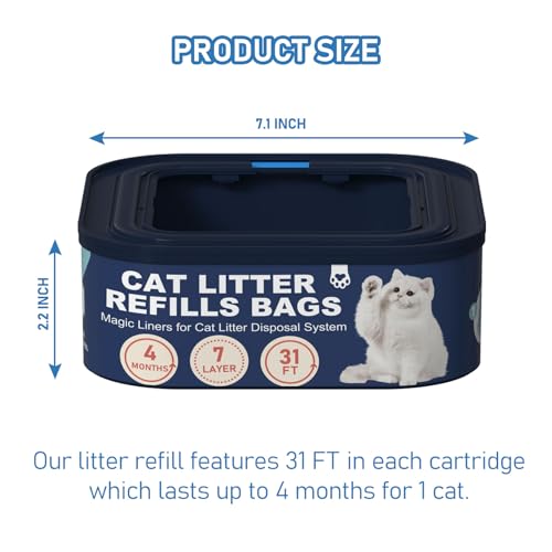 Cartucho de refil de areia para gatos jumbo compatível com balde padrão Litter Cat Genie, balde Plus