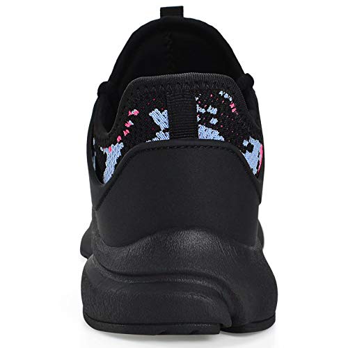 Troadlop Women's Walking Shoes Slip On Sneakers Fashion Running Sneakers Breathable Tennis Shoes Athletic Comfort Black Shoes For Woman Size 5.5 Zapatos De Mujer Tenis #TOP4