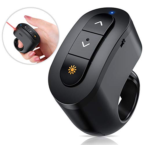 Wireless Presenter Clicker, RF 2.4GHz Presenter Remote for Keynote/PPT/Mac/PC, Rechargeable Presentation Clicker PPT
